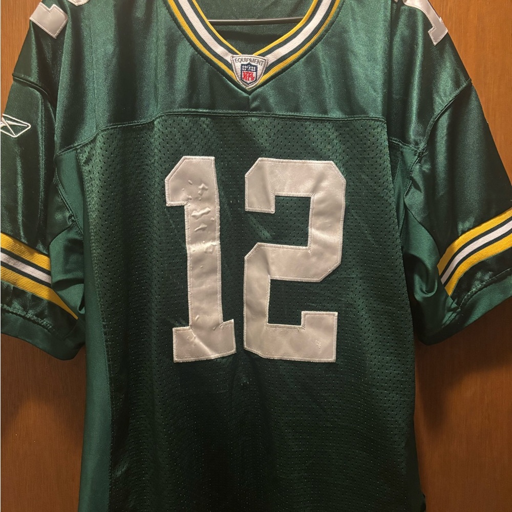 Reebok Green and White Green Bay Packers Men's Jersey